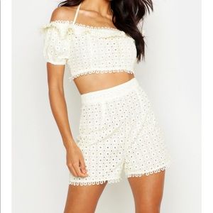 Boohoo crop top and shorts set